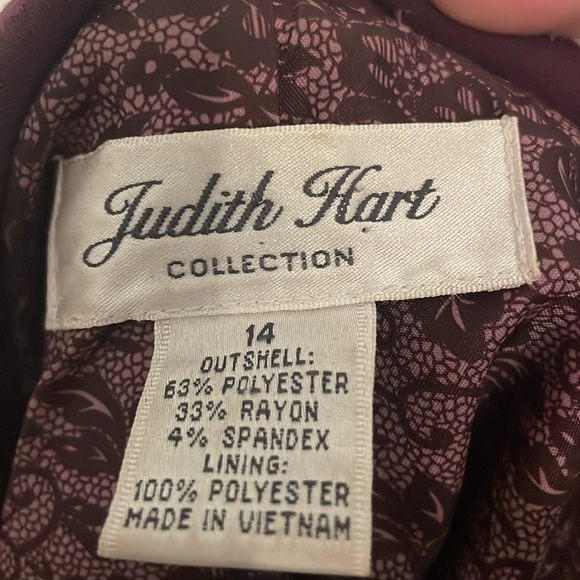 Judith Hart Collection woman suit blazer size 14 Elegant plum career wear chic - Picture 10 of 10